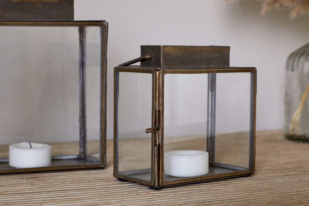 Obi Mini Table Lantern Antique Brass