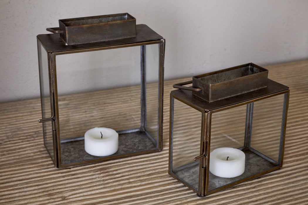 Obi Mini Table Lantern Antique Brass