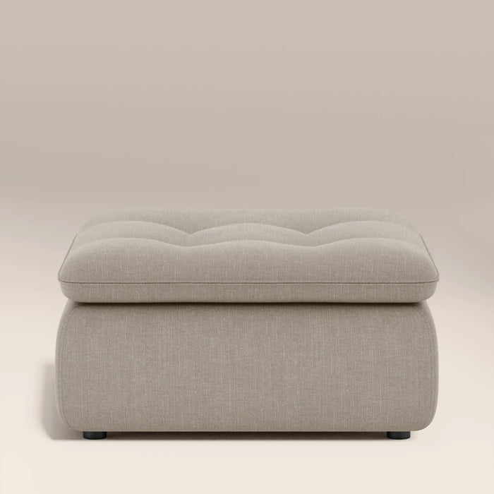 Bamba Ottoman Pebble Grey Velvet Chenille