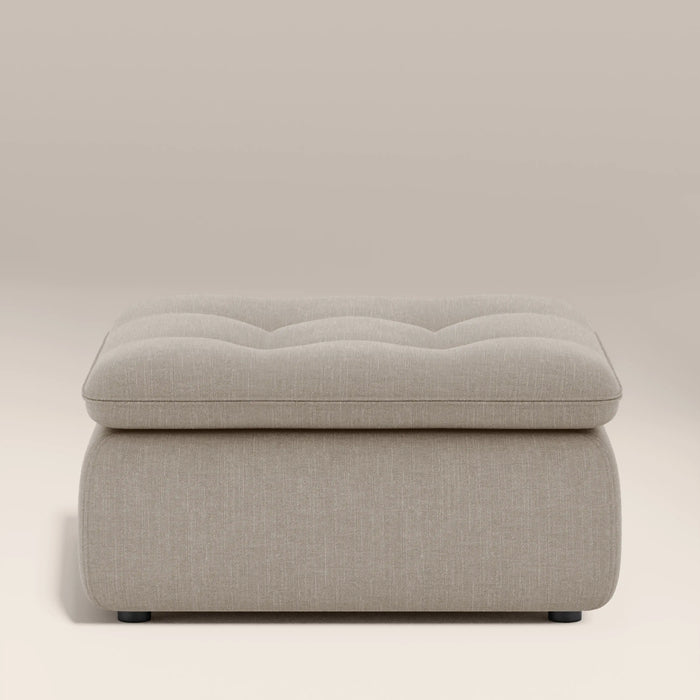 Bamba Ottoman | Pebble Grey Velvet Chenille