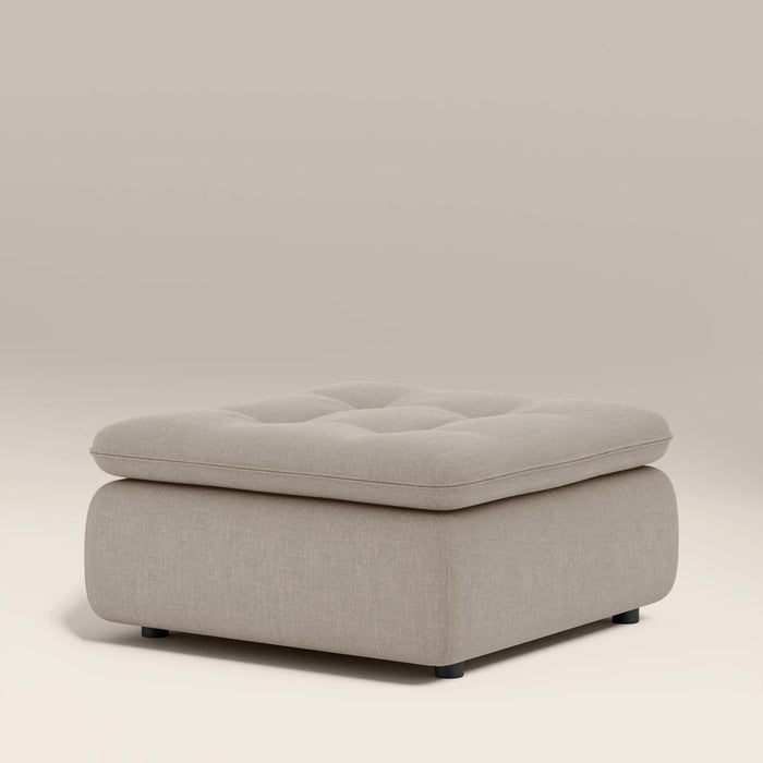 Bamba Ottoman Pebble Grey Velvet Chenille