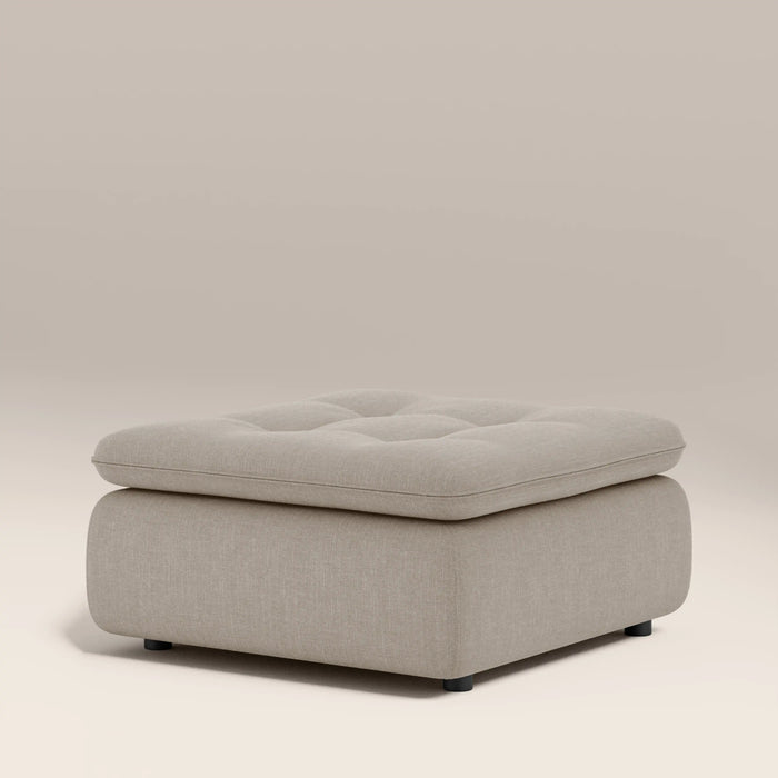Bamba Ottoman | Pebble Grey Velvet Chenille