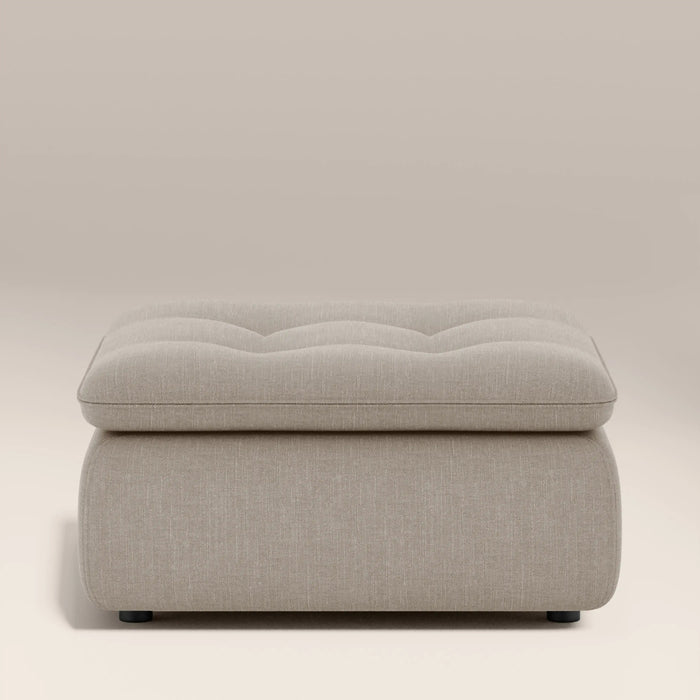 Bamba Ottoman Pebble Grey Velvet Chenille