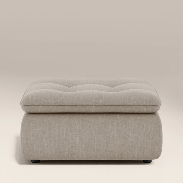 Bamba Ottoman | Pebble Grey Velvet Chenille