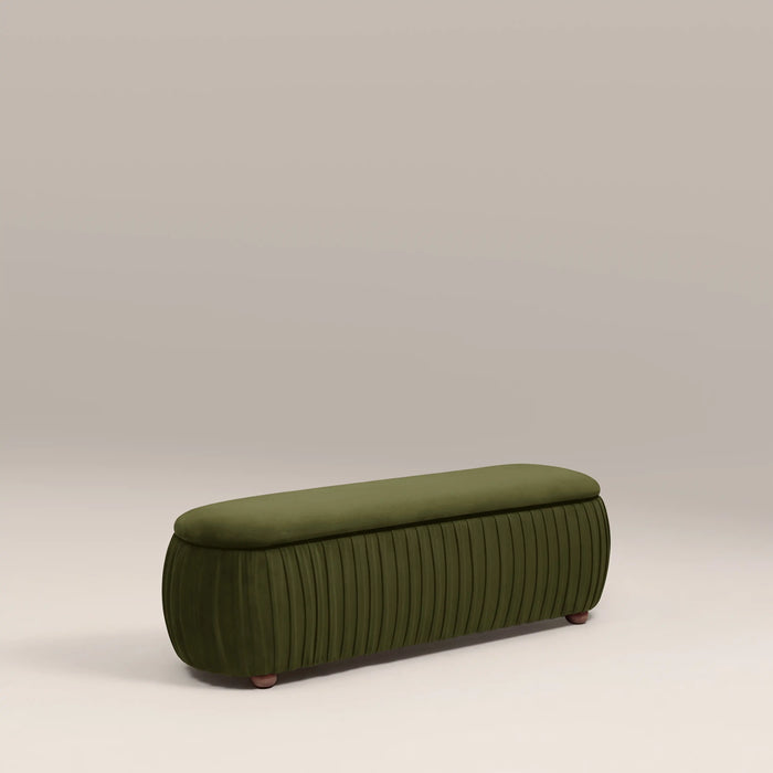 Bronte Storage Ottoman | Olive Green Sustainable Velvet