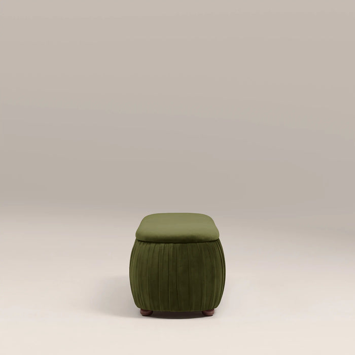Bronte Storage Ottoman | Olive Green Sustainable Velvet
