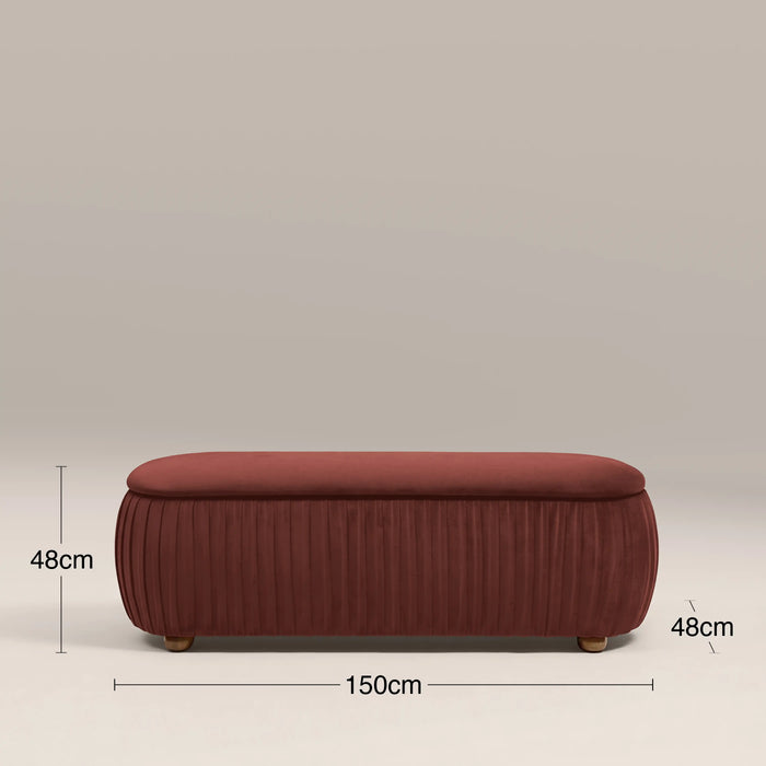 Bronte Storage Ottoman | Rust Red Sustainable Velvet