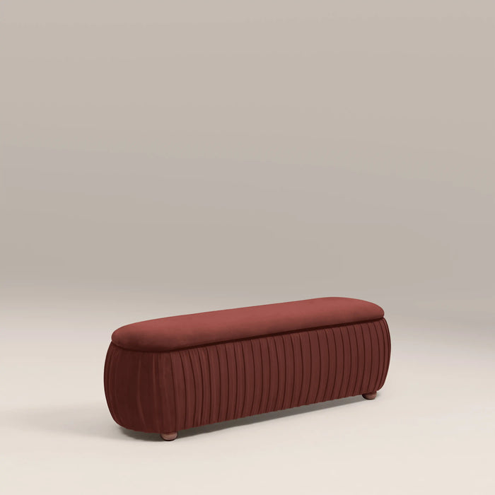 Bronte Storage Ottoman | Rust Red Sustainable Velvet