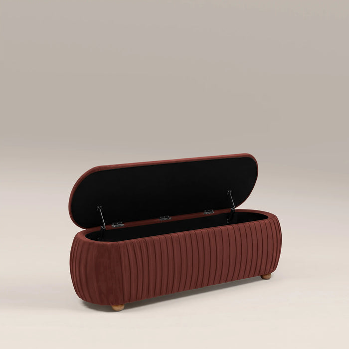 Bronte Storage Ottoman | Rust Red Sustainable Velvet