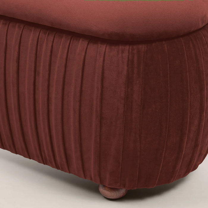 Bronte Storage Ottoman | Rust Red Sustainable Velvet