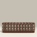 Oberon Storage Ottoman | Multicolour Orbis Patterned Fabric & Walnut