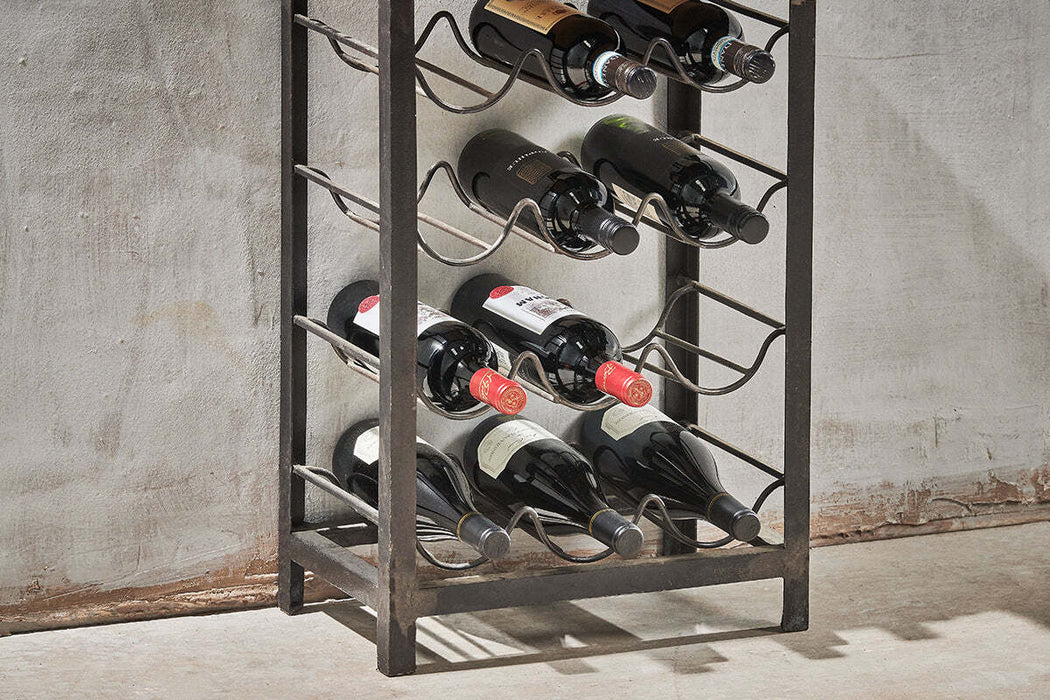 Obra Industrial Wine Rack Mango Wood Iron Small