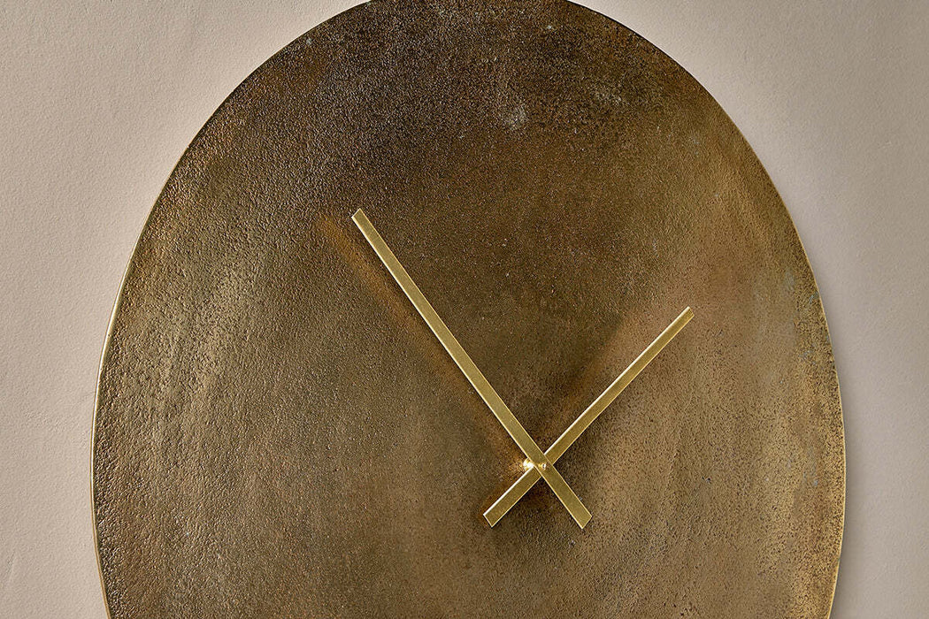 Okota Wall Hung Clock Antique Brass Large