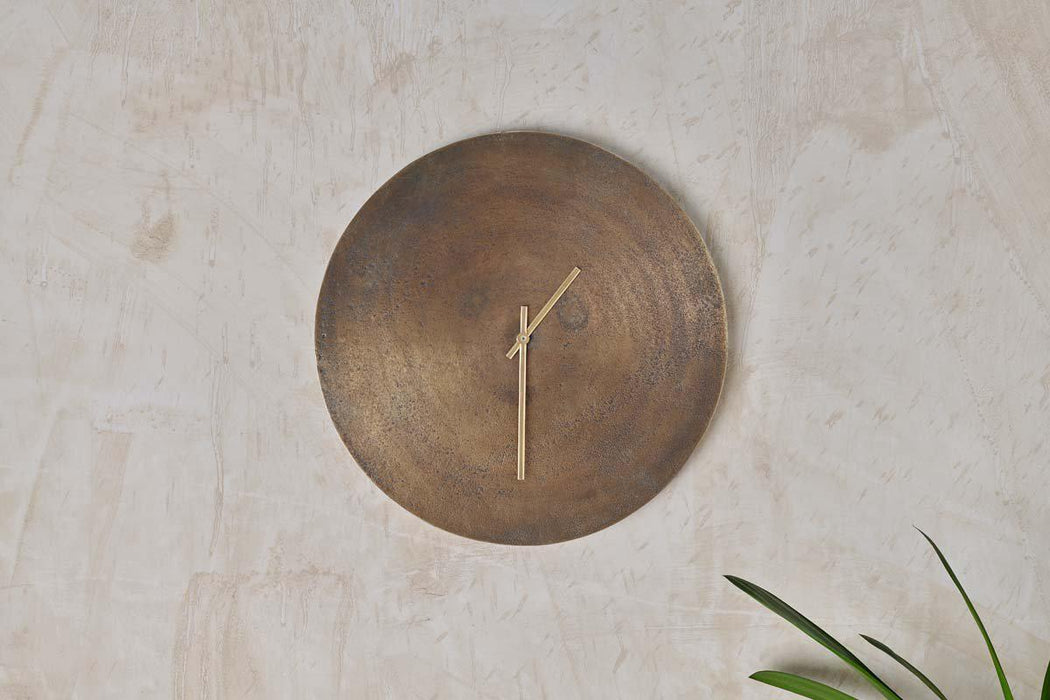 Okota Wall Hung Clock Antique Brass