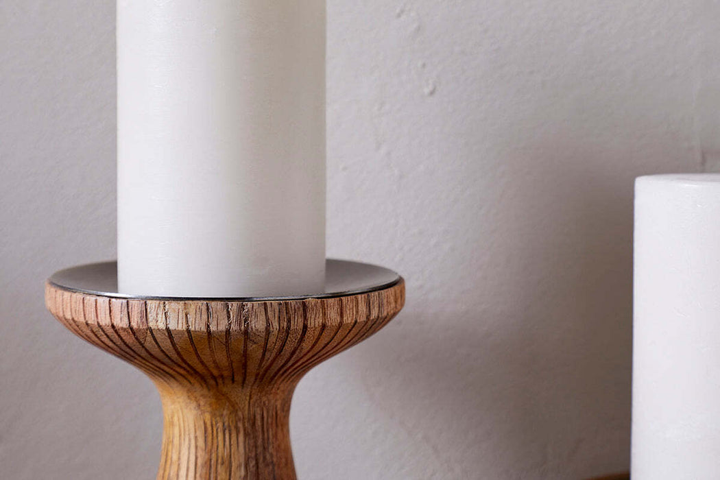 Omari Mango Wood Candlestick Natural