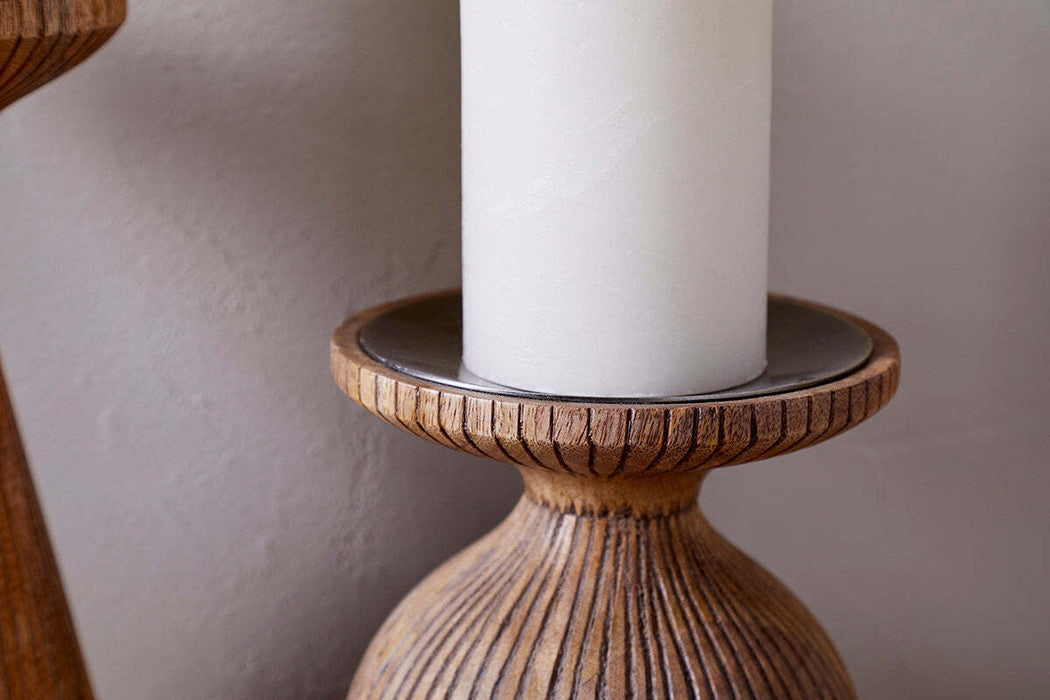 Omari Mango Wood Candlestick Natural