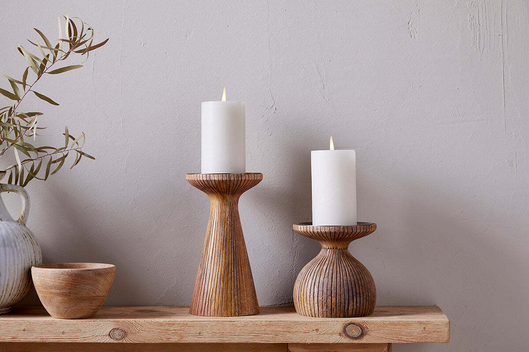 Omari Mango Wood Candlestick Natural