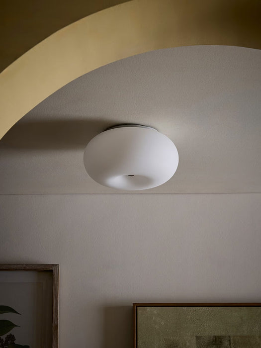 Opal Glass & Nickel Ceiling Light