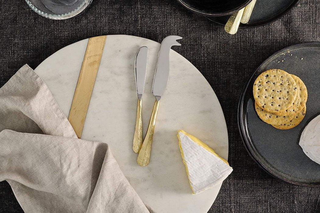 Osko Cheese Butter Knife Set Brushed Gold Set Of 2