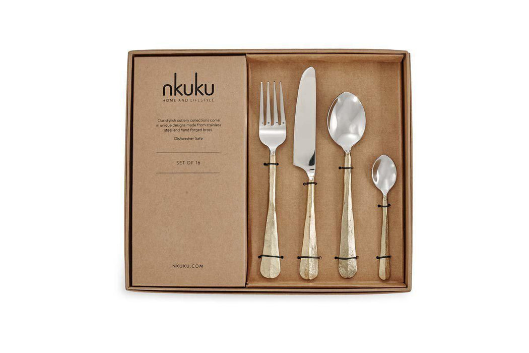 Osko Cutlery Set Brushed Gold Set Of 16
