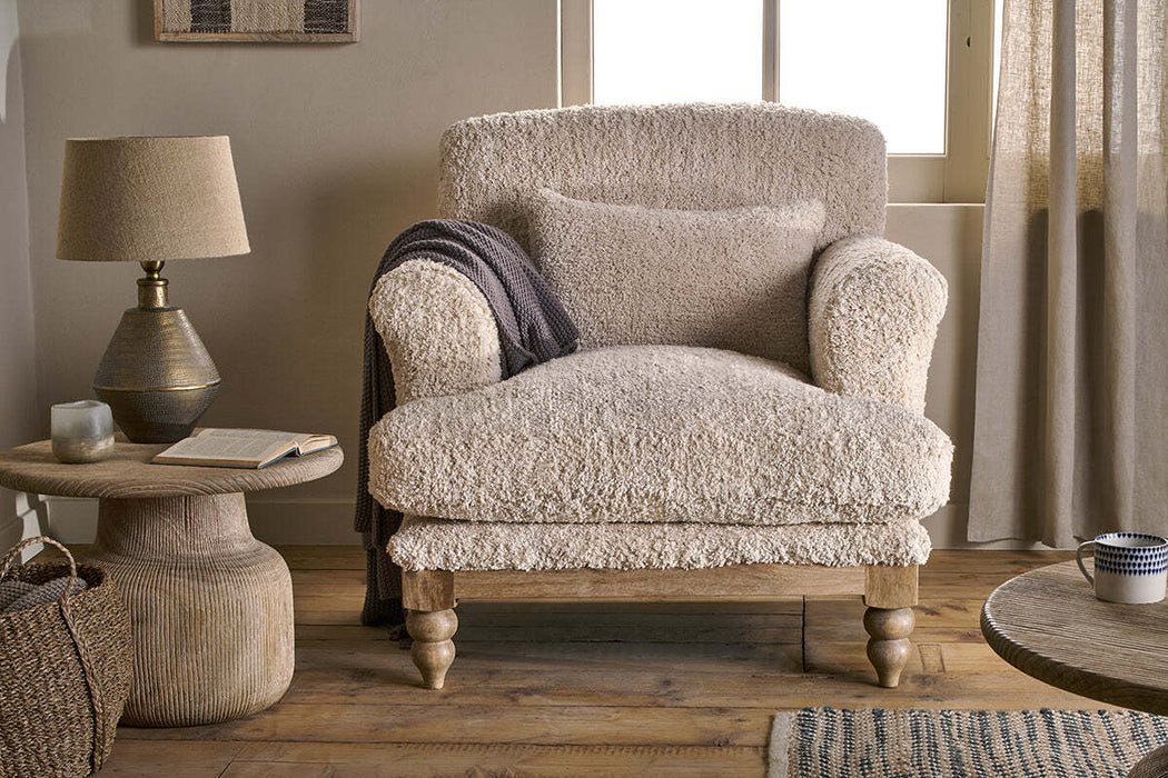 Otas Teddy Cotton Armchair Off White