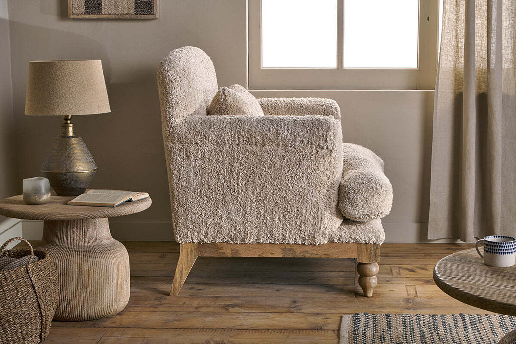 Otas Teddy Cotton Armchair Off White