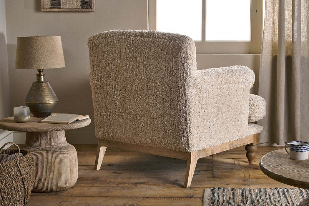 Otas Teddy Cotton Armchair Off White