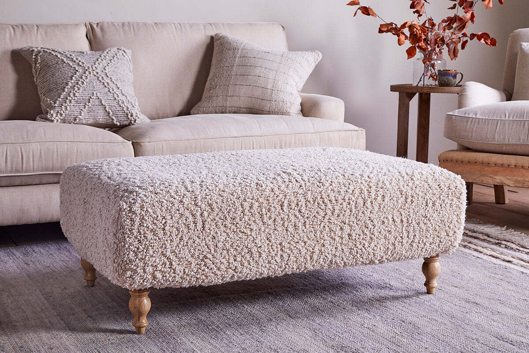 Otas Teddy Ottoman Off White