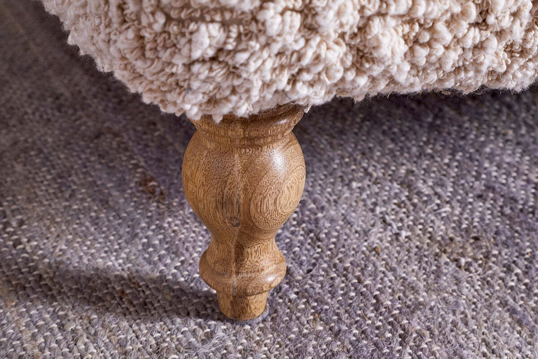 Otas Teddy Ottoman Off White