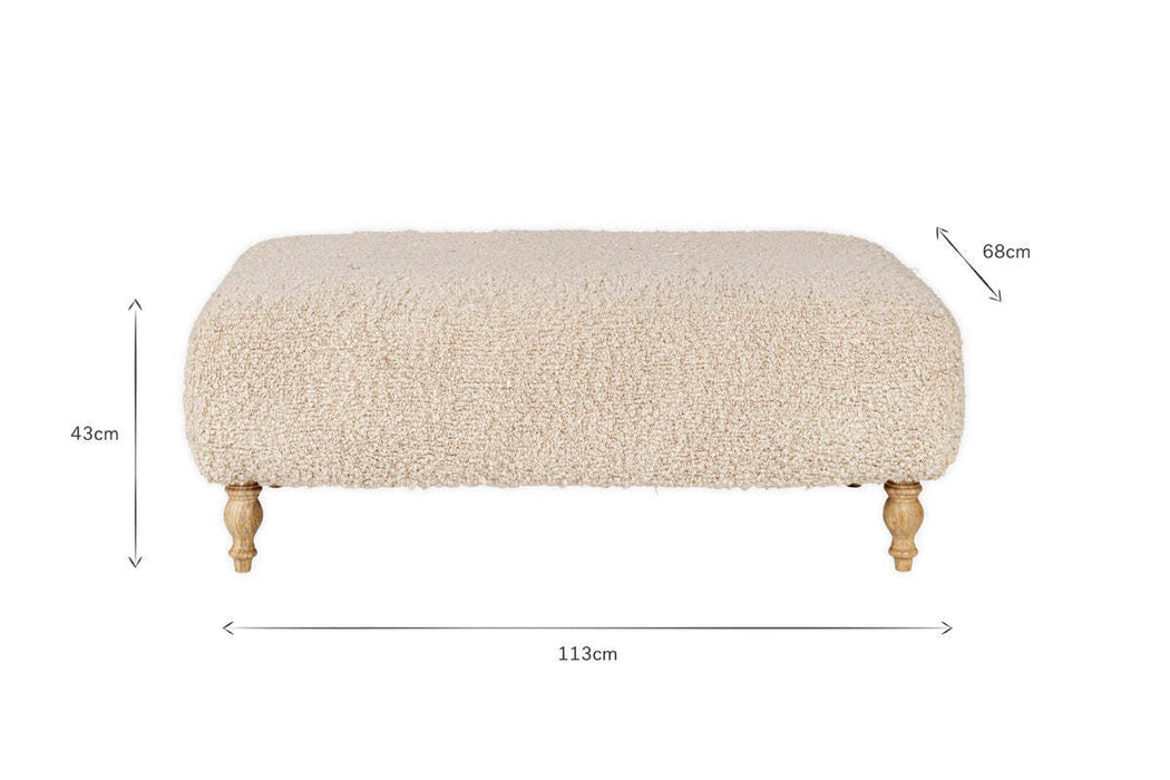 Otas Teddy Ottoman Off White