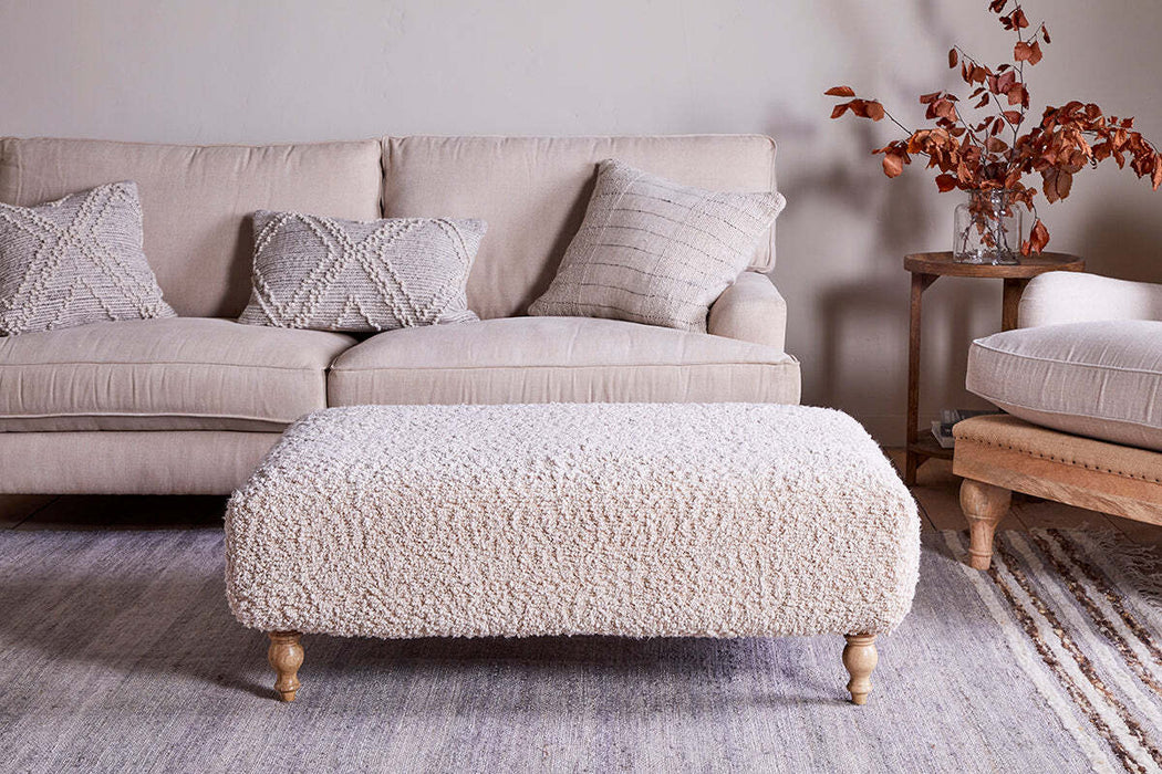 Otas Teddy Ottoman Off White