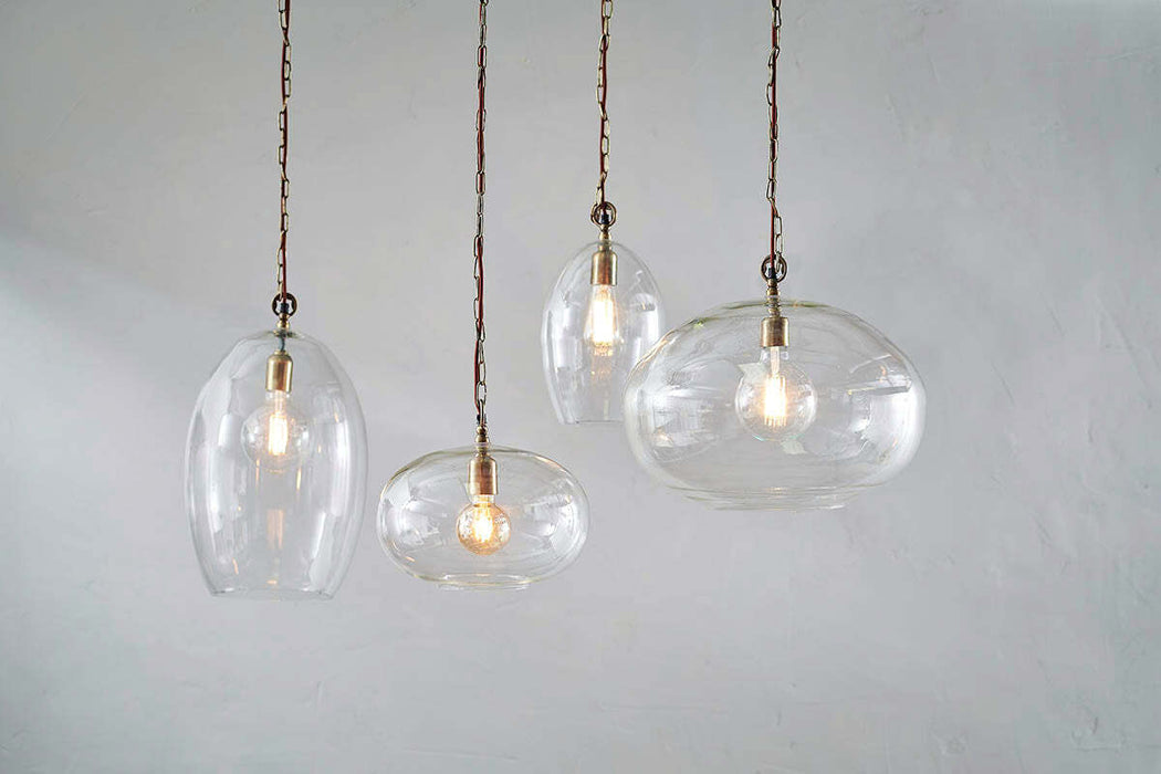 Otoro Recycled Glass Pendant Clear Glass Large Oval