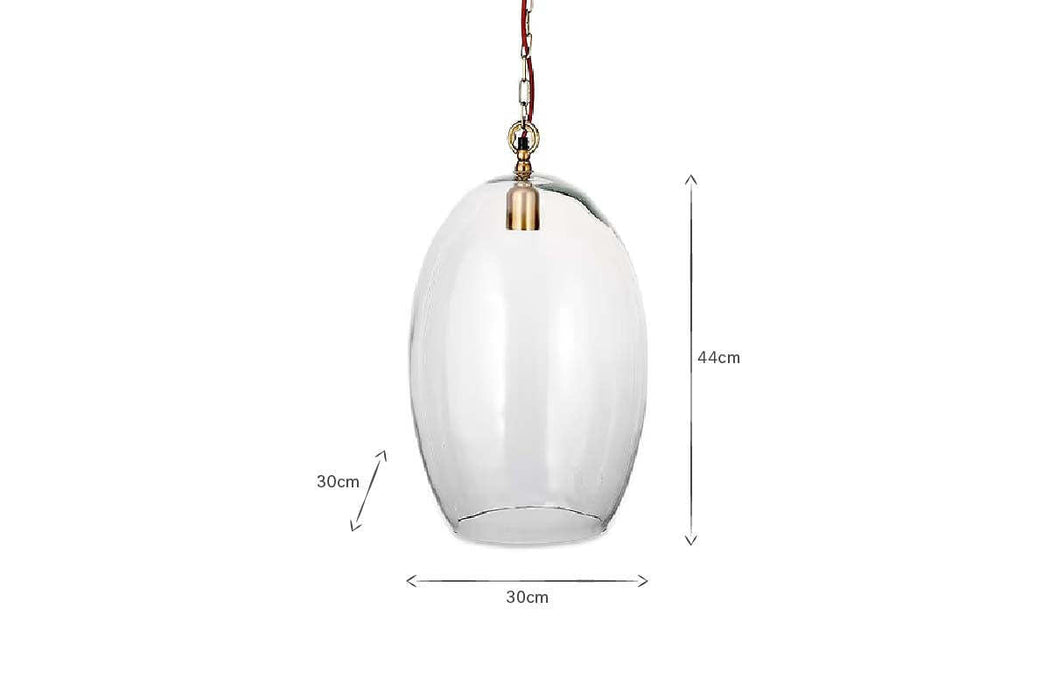 Otoro Recycled Glass Pendant Clear Glass Large Oval