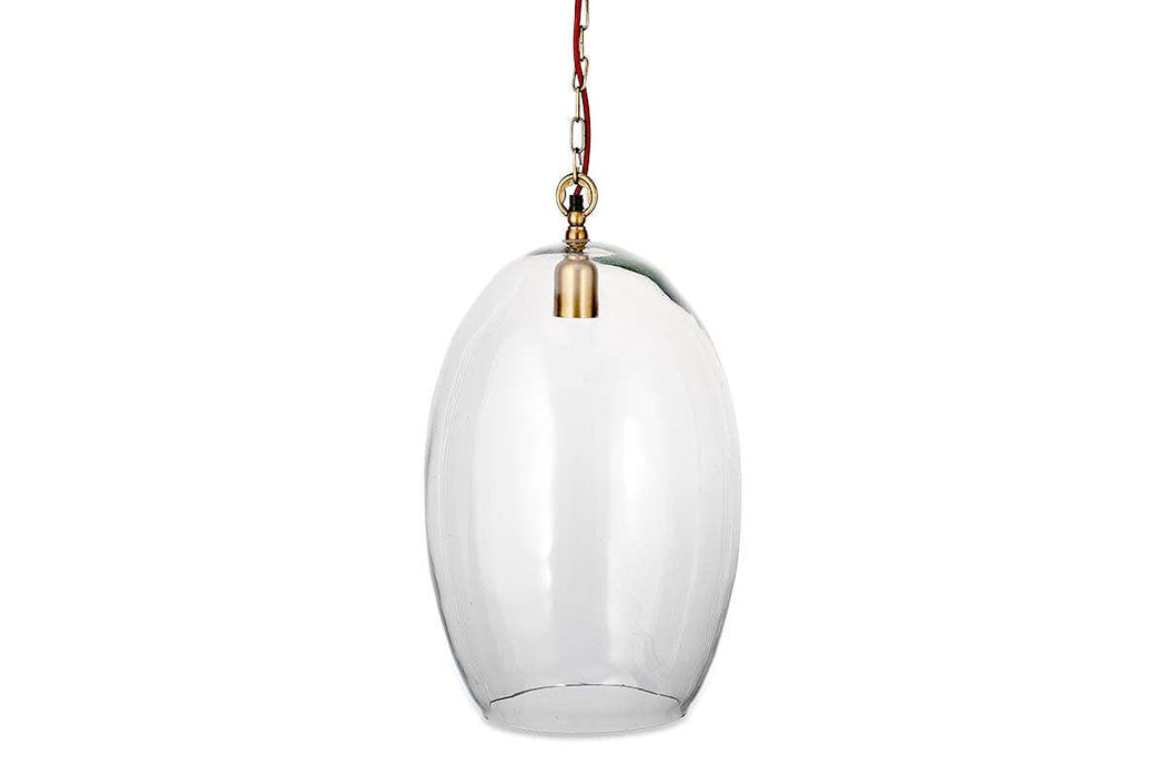 Otoro Recycled Glass Pendant Clear Glass Large Oval