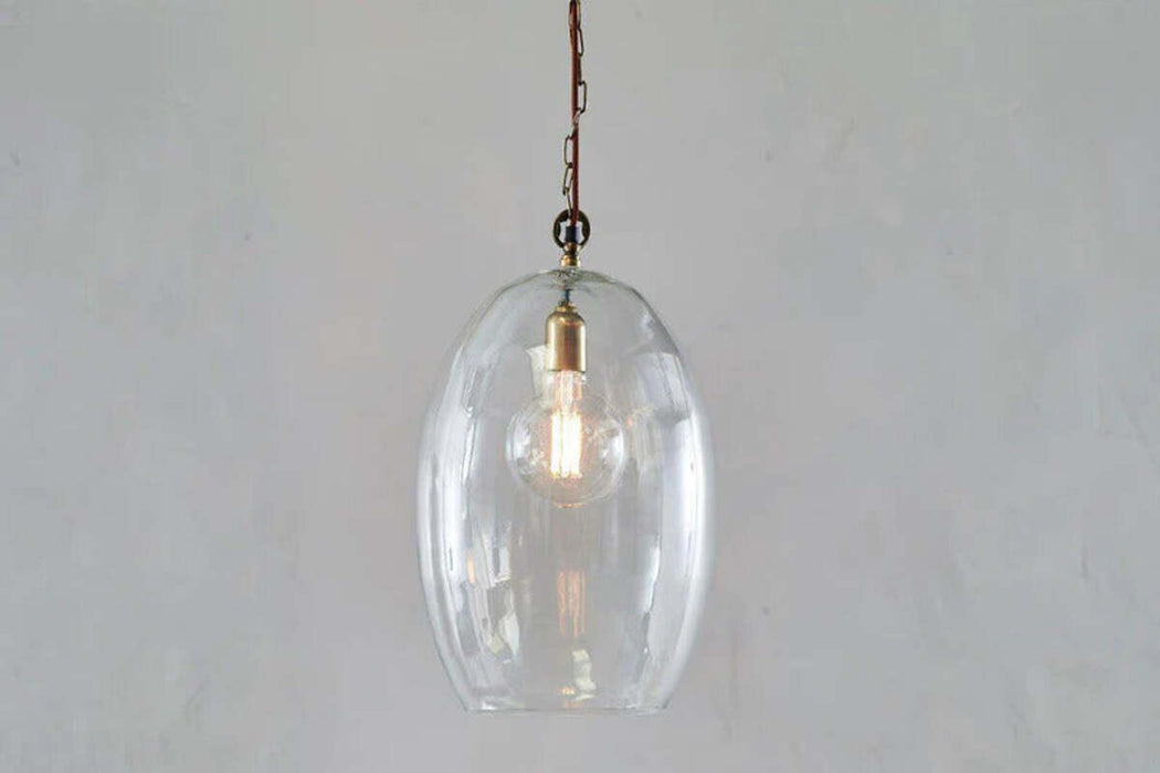 Otoro Recycled Glass Pendant Clear Glass Large Oval