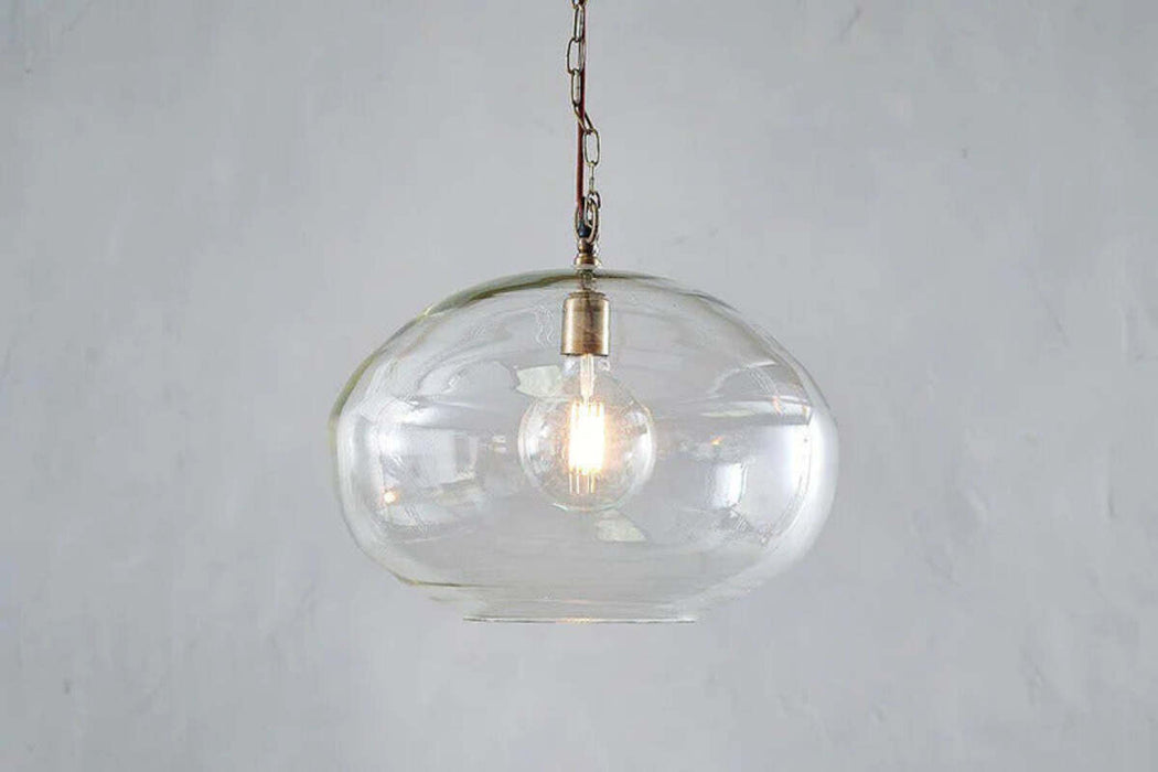 Otoro Recycled Glass Pendant Clear Glass Large Round