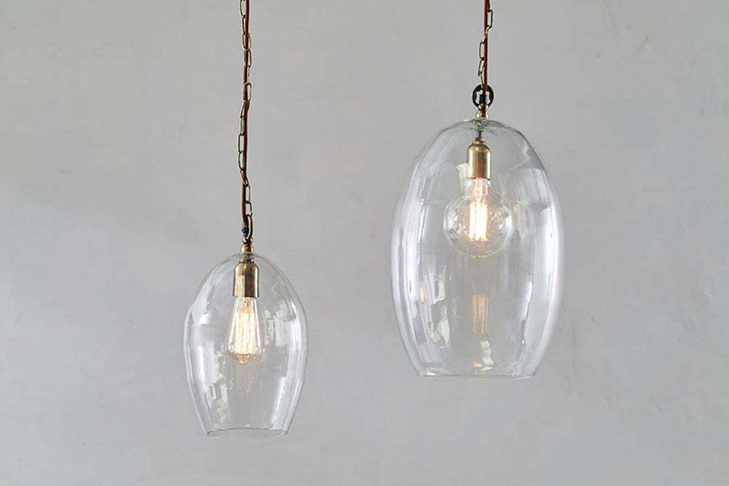 Otoro Recycled Glass Pendant Clear Glass Small Oval