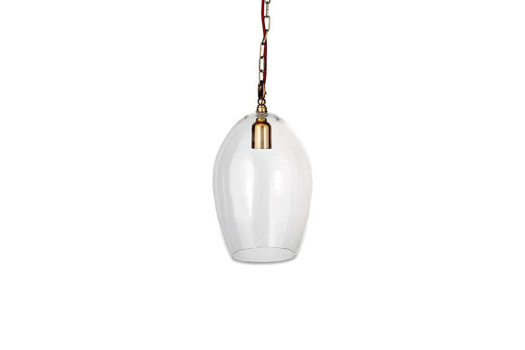 Otoro Recycled Glass Pendant Clear Glass Small Oval