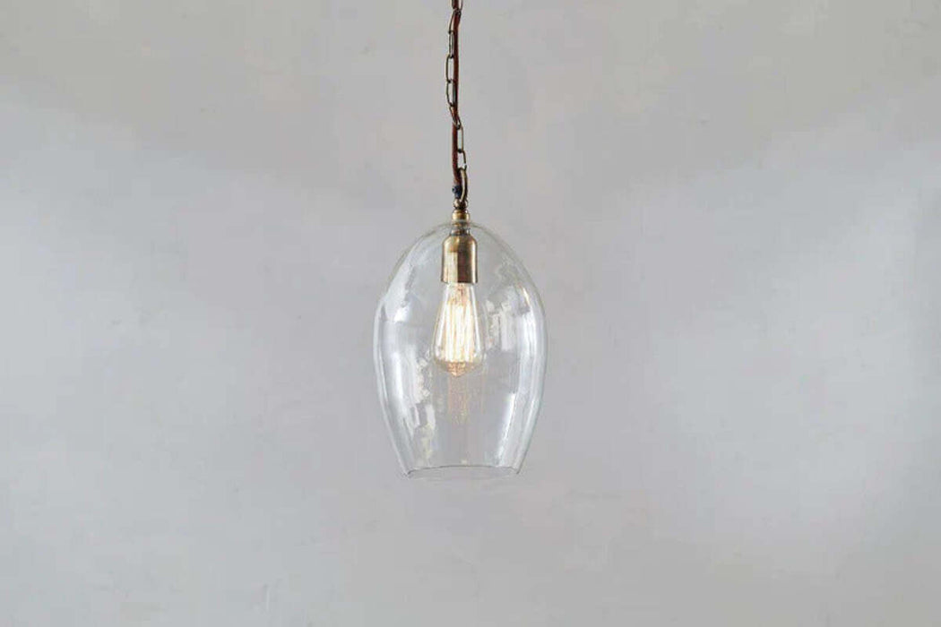 Otoro Recycled Glass Pendant Clear Glass Small Oval