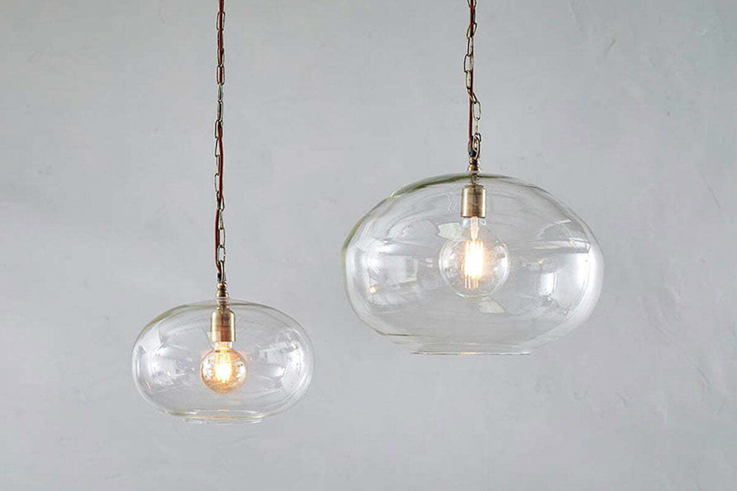 Otoro Recycled Glass Pendant Clear Glass Small Round