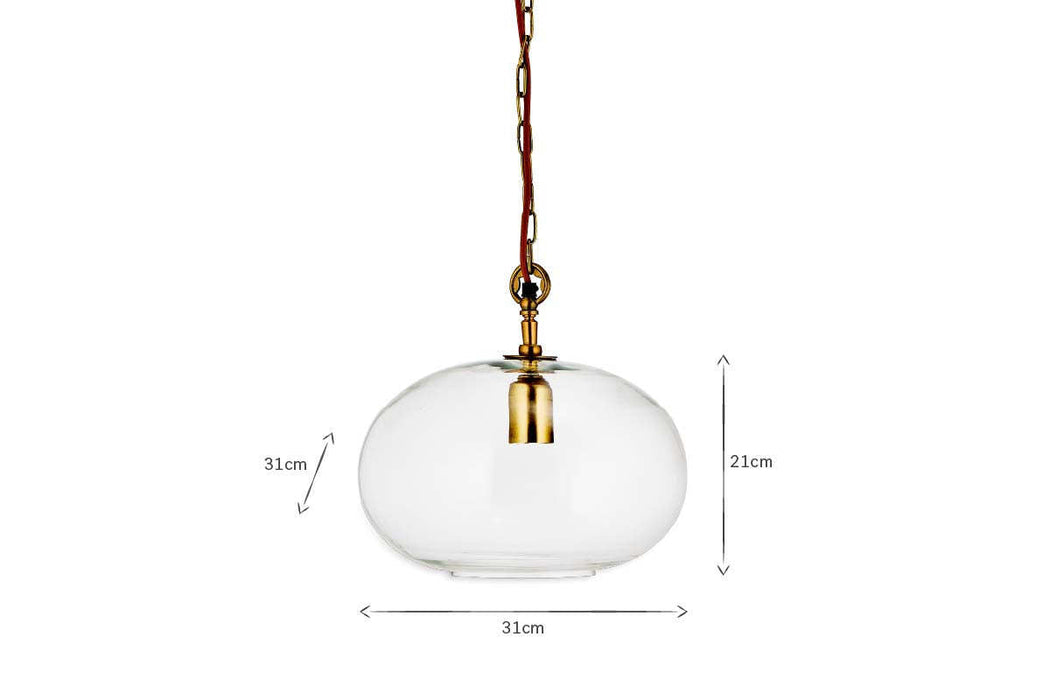 Otoro Recycled Glass Pendant Clear Glass Small Round