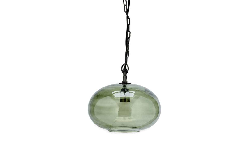 Otoro Recycled Glass Pendant Green Smoke Small Round