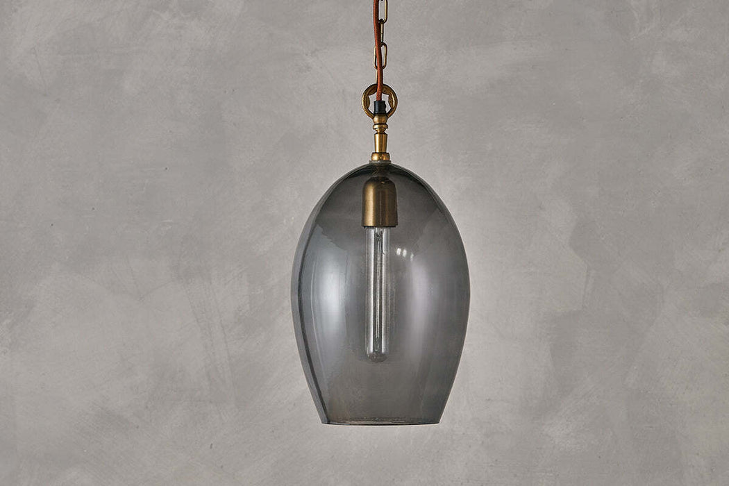 Otoro Recycled Glass Pendant Smoke Large Oval