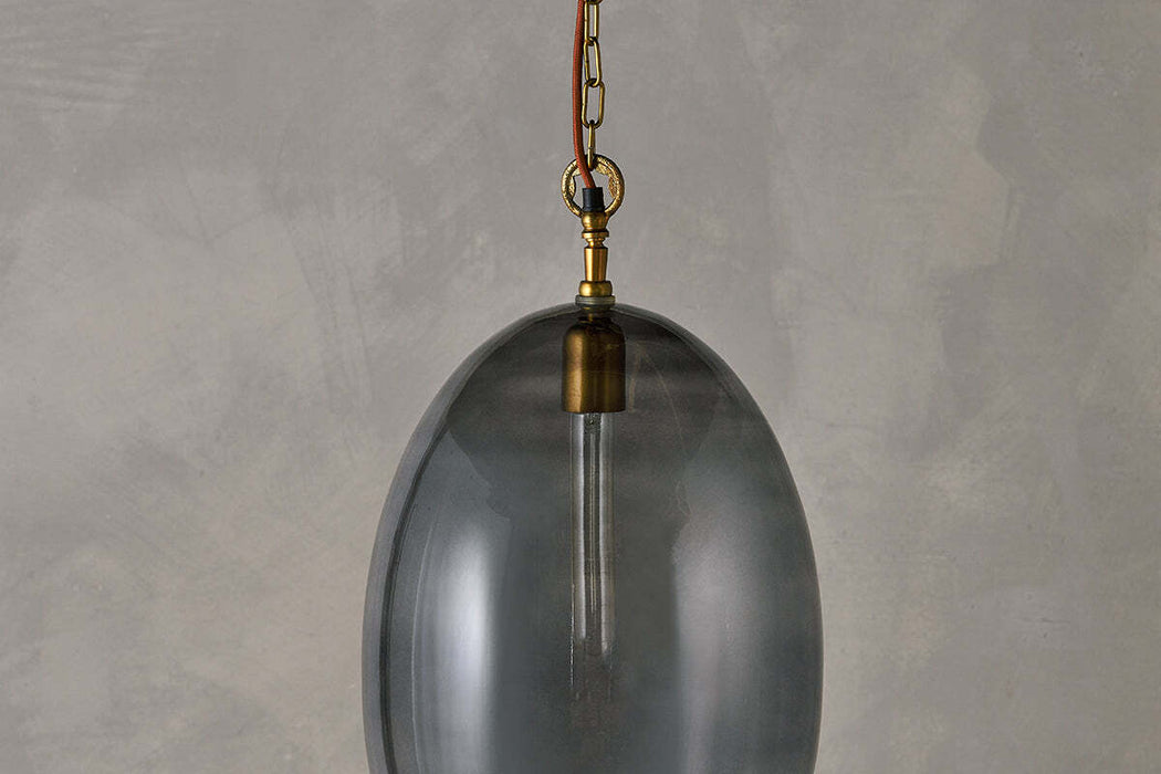 Otoro Recycled Glass Pendant Smoke Large Oval