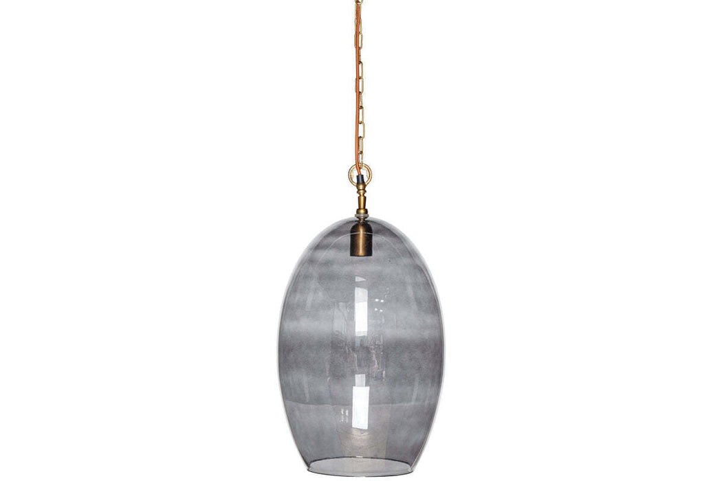 Otoro Recycled Glass Pendant Smoke Large Oval