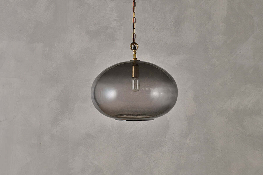 Otoro Recycled Glass Pendant Smoke Large Round
