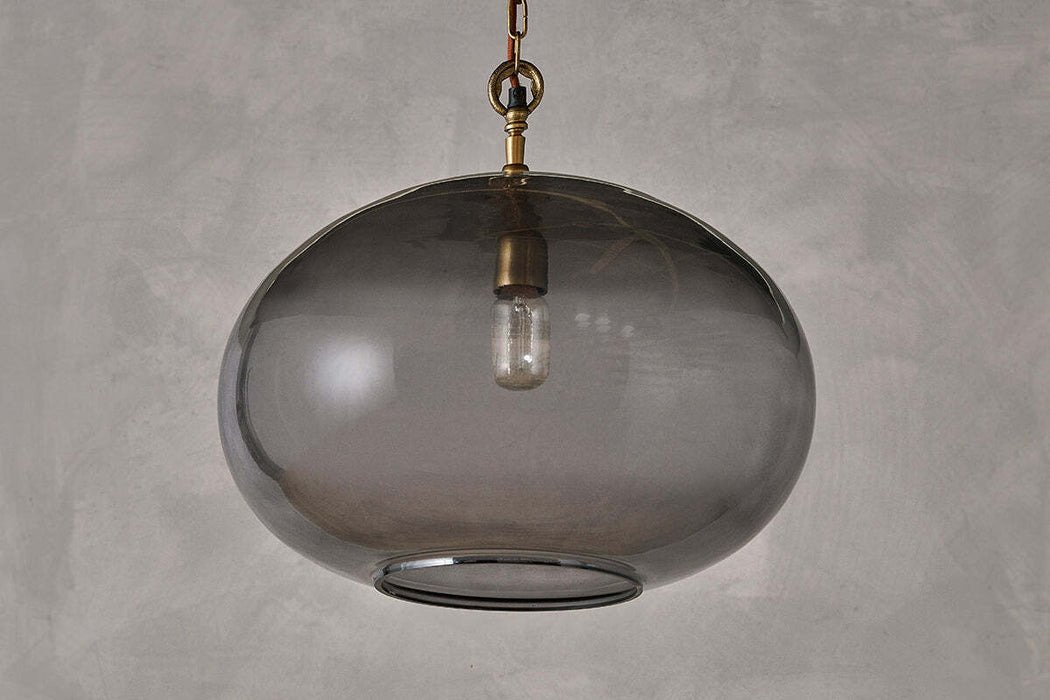 Otoro Recycled Glass Pendant Smoke Large Round