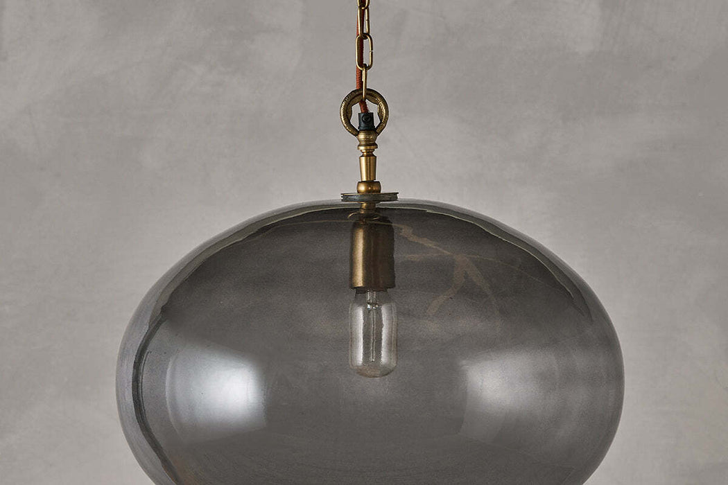 Otoro Recycled Glass Pendant Smoke Large Round