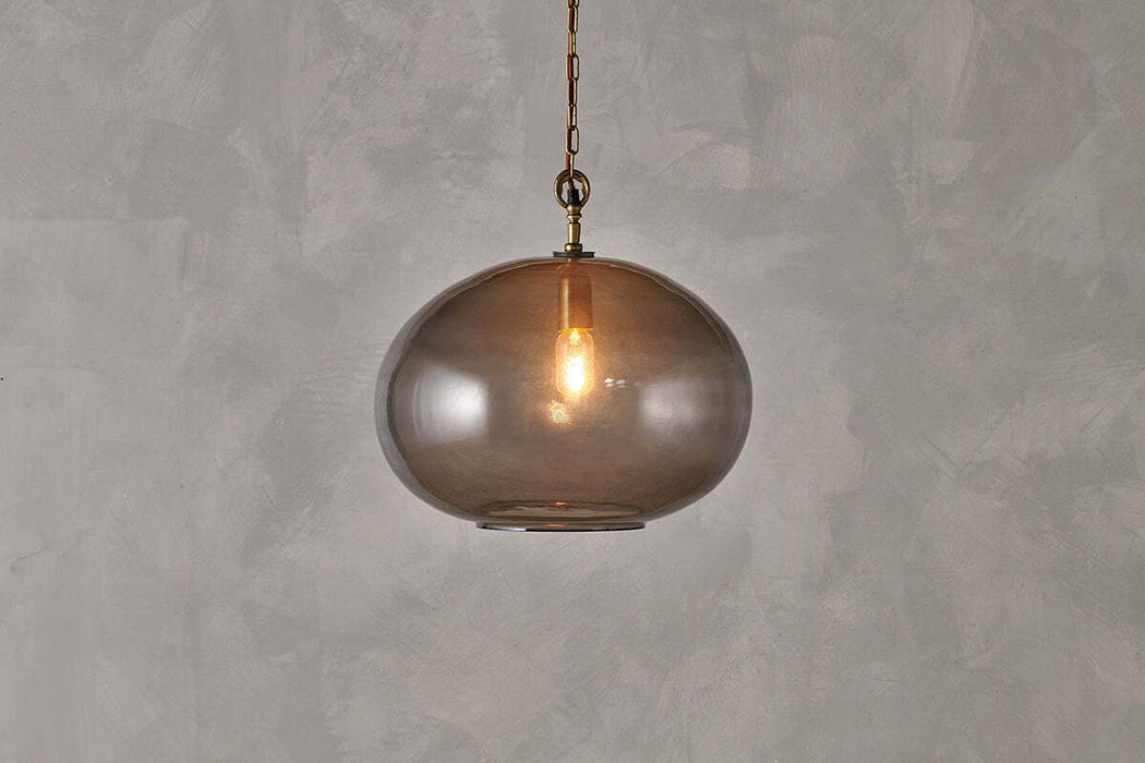 Otoro Recycled Glass Pendant Smoke Large Round