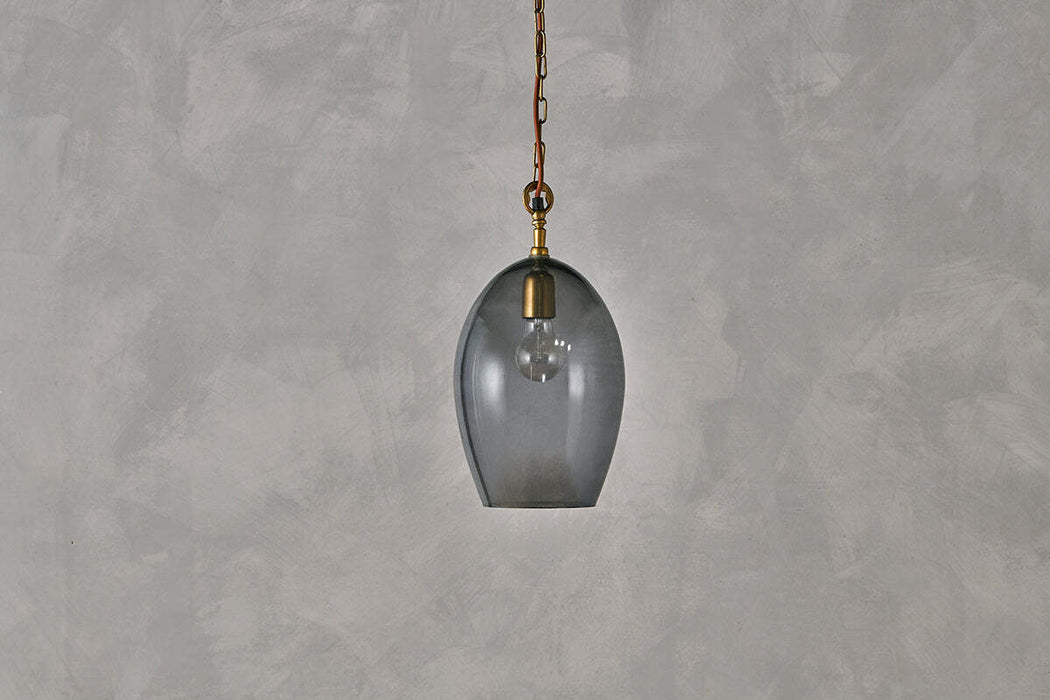 Otoro Recycled Glass Pendant Smoke Small Oval